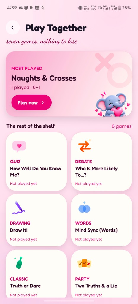 GiftFeels Play Together games for two